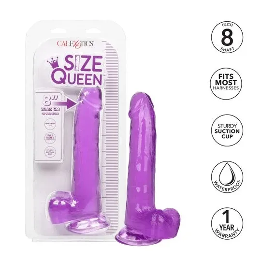 Gode violet Calexotics 20,3 cm avec base ventouse et matière TPR réaliste