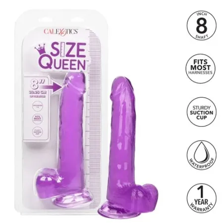 Gode violet Calexotics 20,3 cm avec base ventouse et matière TPR réaliste