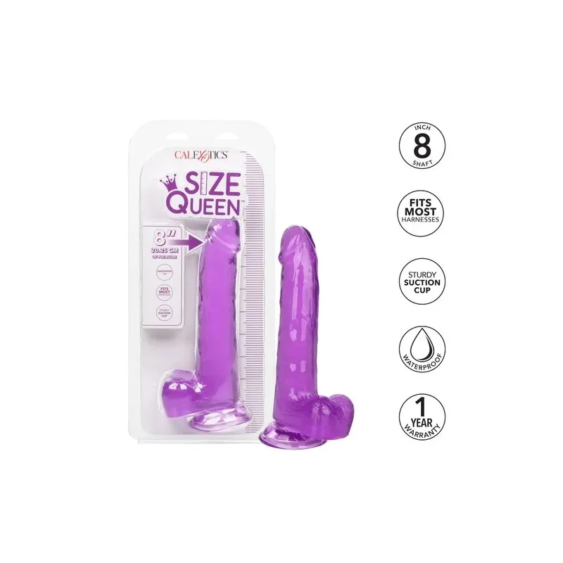 Gode violet Calexotics 20,3 cm avec base ventouse et matière TPR réaliste