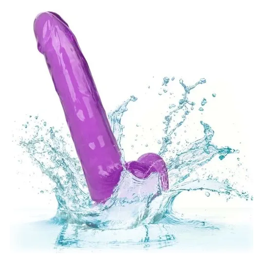Gode violet Calexotics 20,3 cm avec base ventouse et matière TPR réaliste