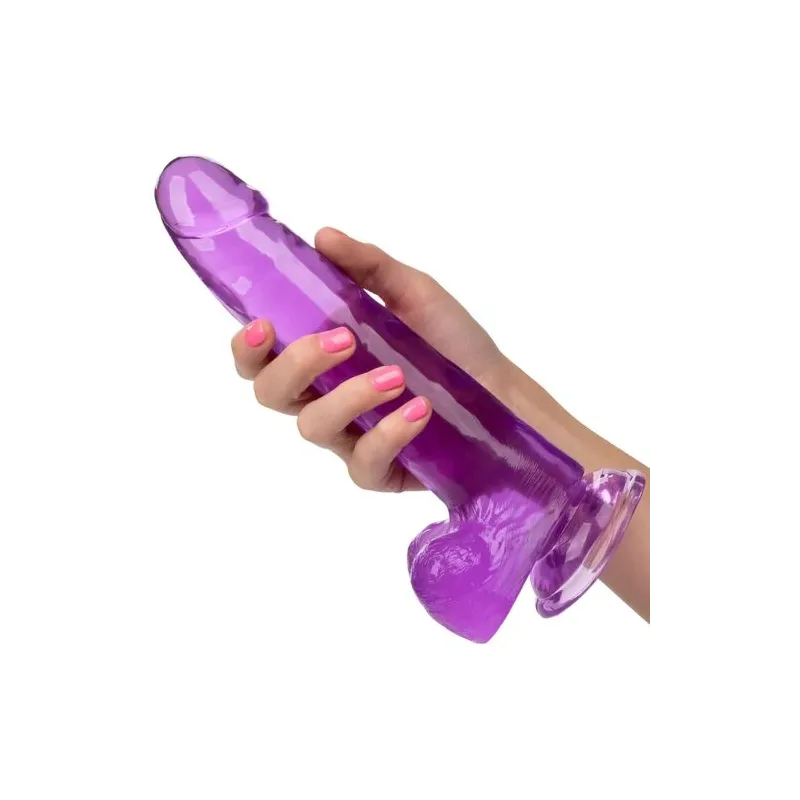 Gode violet Calexotics 20,3 cm avec base ventouse et matière TPR réaliste