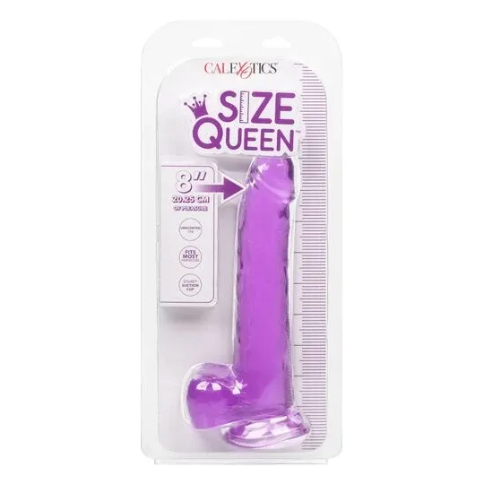 Gode violet Calexotics 20,3 cm avec base ventouse et matière TPR réaliste