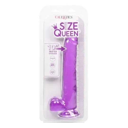 Lila Dildo CALEXOTICS Size Queen 25,5 cm mit Saugnapf, wasserdicht, für tiefe Stimulation und Harnisch kompatibel
