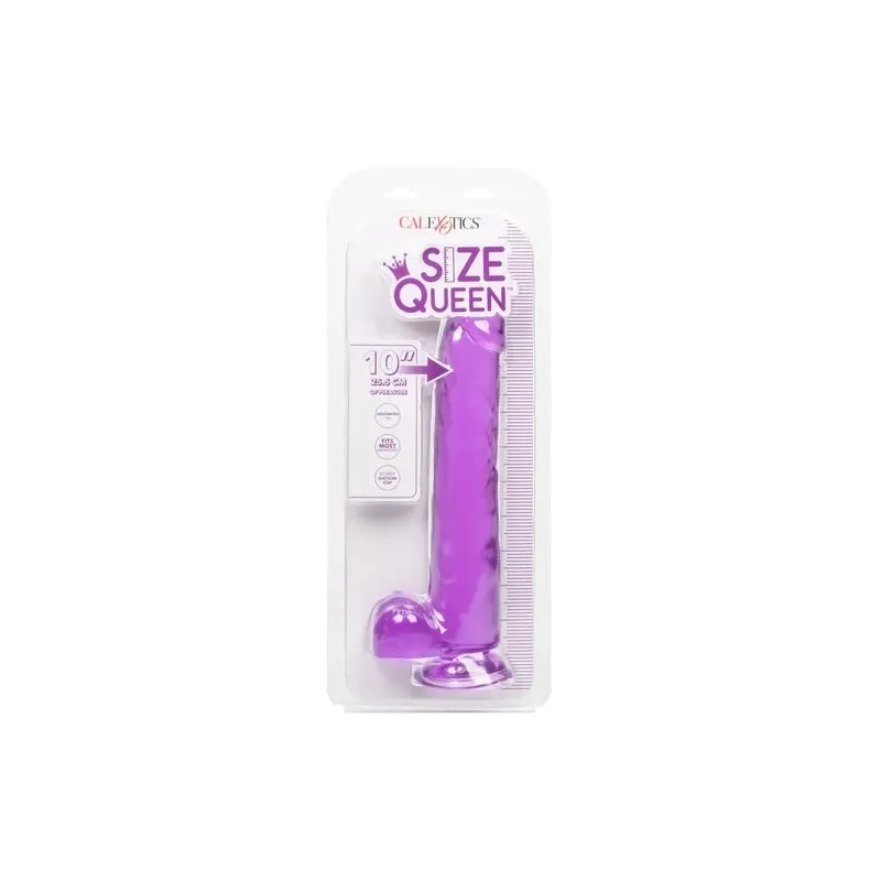 Gode violet CALEXOTICS Size Queen 25,5 cm avec ventouse, compatible harnais, imperméable pour stimulation profonde