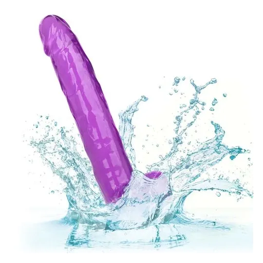 Gode violet CALEXOTICS Size Queen 25,5 cm avec ventouse, compatible harnais, imperméable pour stimulation profonde