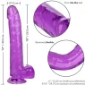 Gode violet CALEXOTICS Size Queen 25,5 cm avec ventouse, compatible harnais, imperméable pour stimulation profonde