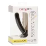 Consolador CalExotics Boundless de silicona rosa curvo con base ventosa, 11,5 cm.