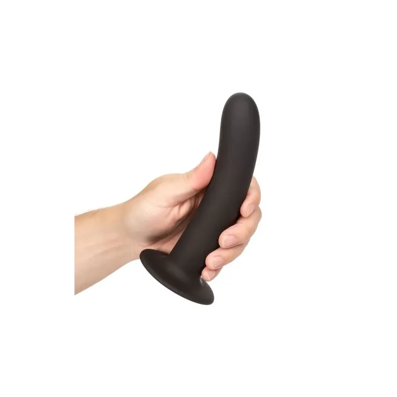 Gode extra-long 17,8 cm violet Calexotics avec base ventouse et tige incurvée en silicone