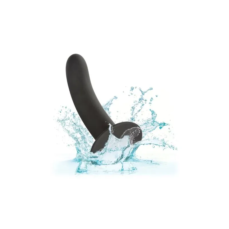 Gode extra-long 17,8 cm violet Calexotics avec base ventouse et tige incurvée en silicone