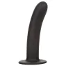 Extra long 7 inch purple silicone dildo by Calexotics with suction cup base and curved shaft