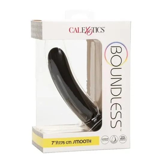 Gode extra-long 17,8 cm violet Calexotics avec base ventouse et tige incurvée en silicone