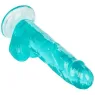 Gode taille reine flexible Calexotics bleu avec base ventouse pour fixation sur surfaces lisses