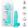 Gode taille reine flexible Calexotics bleu avec base ventouse pour fixation sur surfaces lisses