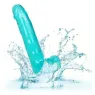 Gode taille reine bleu Calexotics 20,3 cm imperméable à base ventouse pour harnais