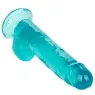 Gode taille reine bleu Calexotics 20,3 cm imperméable à base ventouse pour harnais