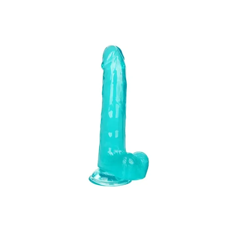 Gode taille reine bleu Calexotics 20,3 cm imperméable à base ventouse pour harnais
