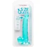 Gode taille reine bleu Calexotics 20,3 cm imperméable à base ventouse pour harnais