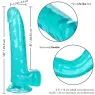 Gode taille reine bleu Calexotics 20,3 cm imperméable à base ventouse pour harnais