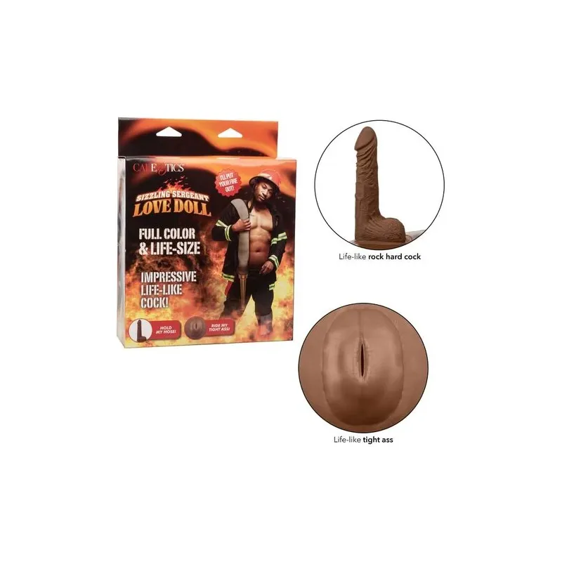 Muñeca inflable 2 orificios CalExotics, cuerpo realista, pene texturizado, rostro intercambiable