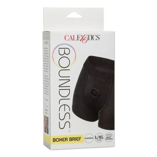 Harnais boxer Calexotics taille L/XL, ceinture large et anneau renforcé pour accessoires.