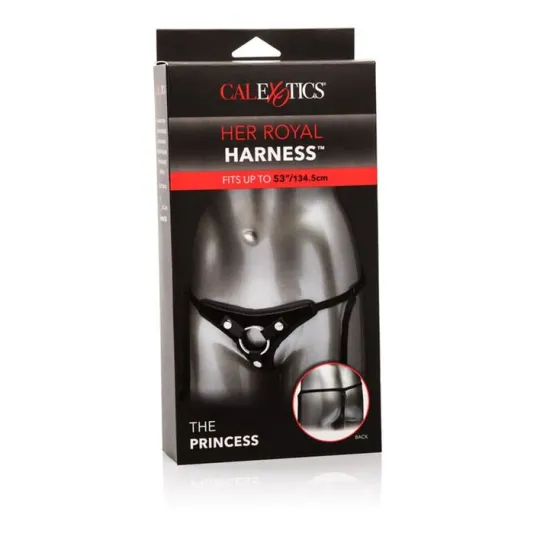Calexotics Her Royal Harness La Princesse imbracatura stringa velluto nero taglia unica vista anteriore