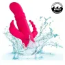 Lapin vibrant chauffant rose CalExotics - triple stimulation, 7 modes vibration, étanche rechargeable