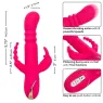 Lapin vibrant chauffant rose CalExotics - triple stimulation, 7 modes vibration, étanche rechargeable