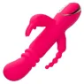 Lapin vibrant chauffant rose CalExotics - triple stimulation, 7 modes vibration, étanche rechargeable