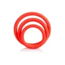 Jeu de trois anneaux rouges en silicone CALEXOTICS pour érection renforcée – diamètres progressifs