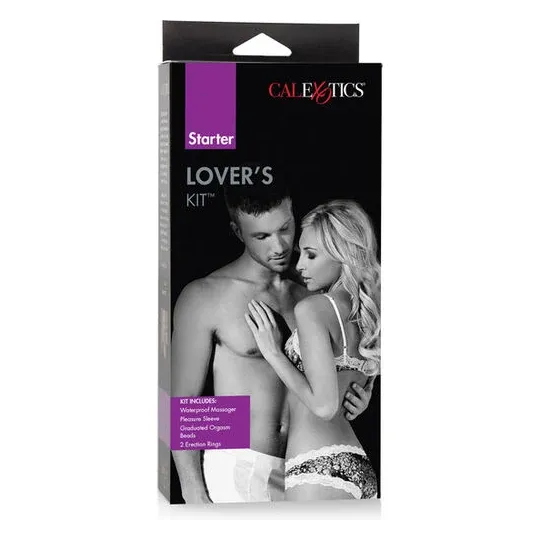 Kit amoureux de démarrage CALEXOTICS avec masseur vibrant, gaine, perles anales et anneaux pour couples débutants
