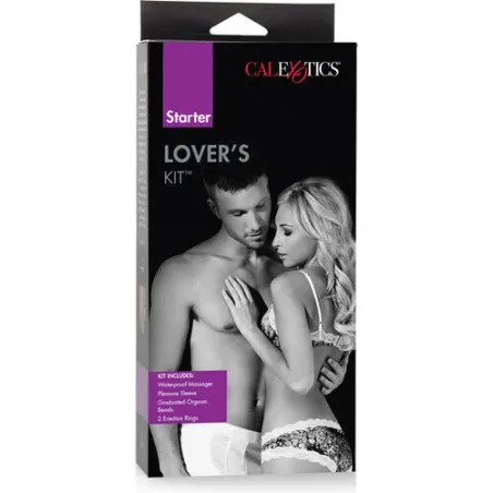 Kit amoureux de démarrage CALEXOTICS avec masseur vibrant, gaine, perles anales et anneaux pour couples débutants