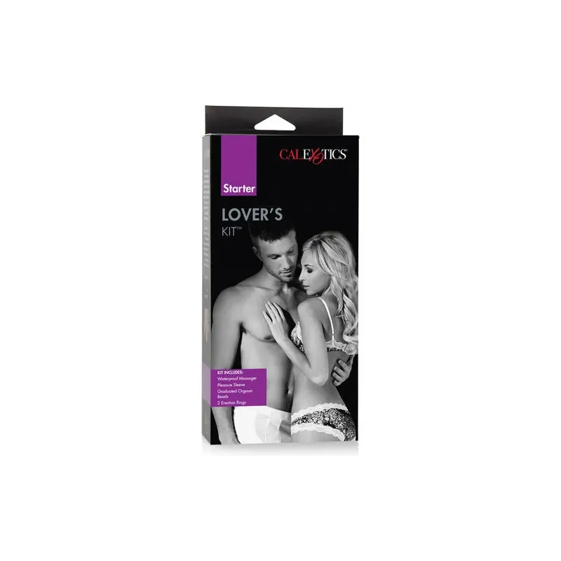 Kit amoureux de démarrage CALEXOTICS avec masseur vibrant, gaine, perles anales et anneaux pour couples débutants