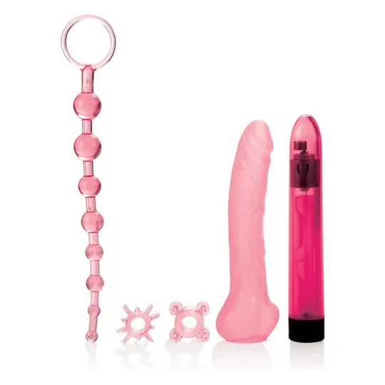 Kit amoureux de démarrage CALEXOTICS avec masseur vibrant, gaine, perles anales et anneaux pour couples débutants