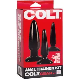 Kit d'entraîneur anal Colt de CALEXOTICS - trois plugs en vinyle très doux pour progression progressive