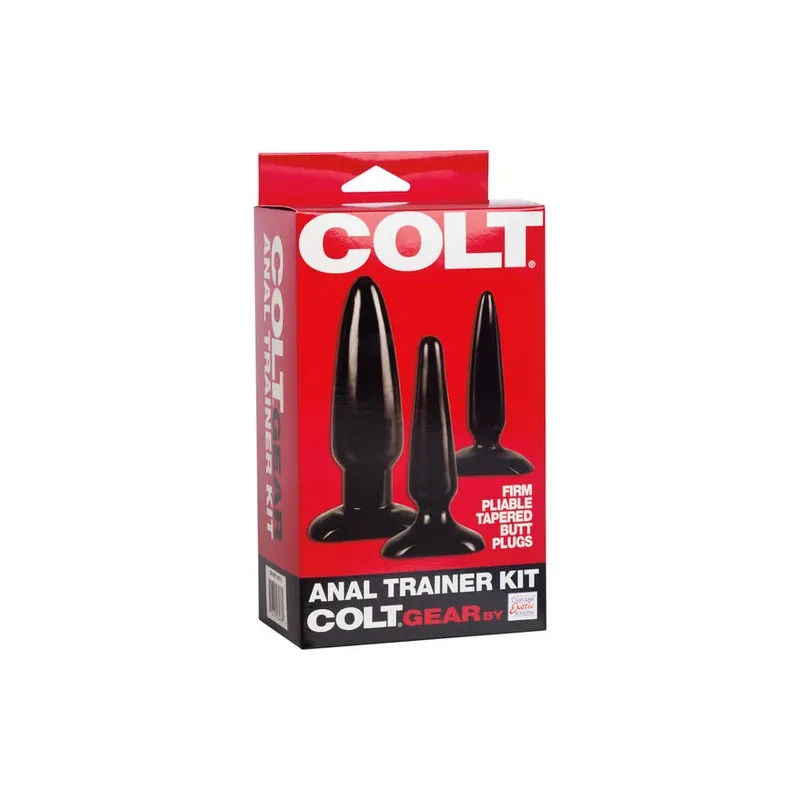 Kit d'entraîneur anal Colt de CALEXOTICS - trois plugs en vinyle très doux pour progression progressive