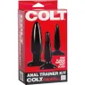Kit d'entraîneur anal Colt de CALEXOTICS - trois plugs en vinyle très doux pour progression progressive