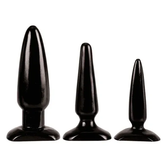 Kit d'entraîneur anal Colt de CALEXOTICS - trois plugs en vinyle très doux pour progression progressive