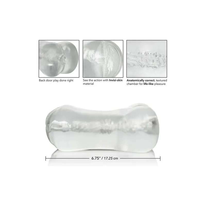 Calexotics Stroke It texturierte Taschenmuschi mit Saugwirkung aus PureSkin in hautfarben