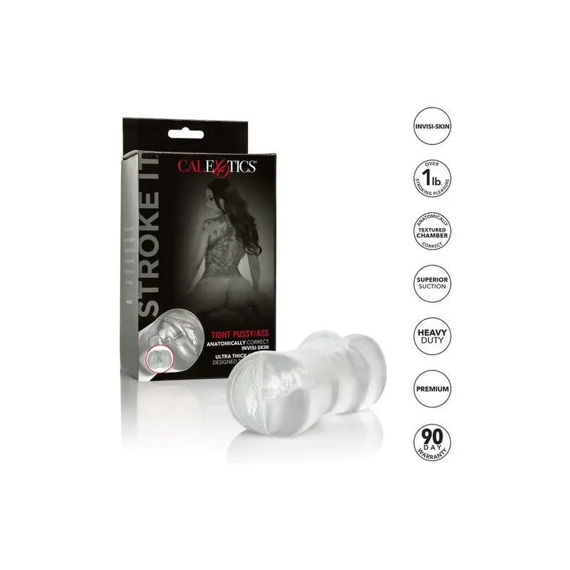 Masturbateur masculin texturé PureSkin effet ventouse Calexotics Stroke It couleur chair réaliste