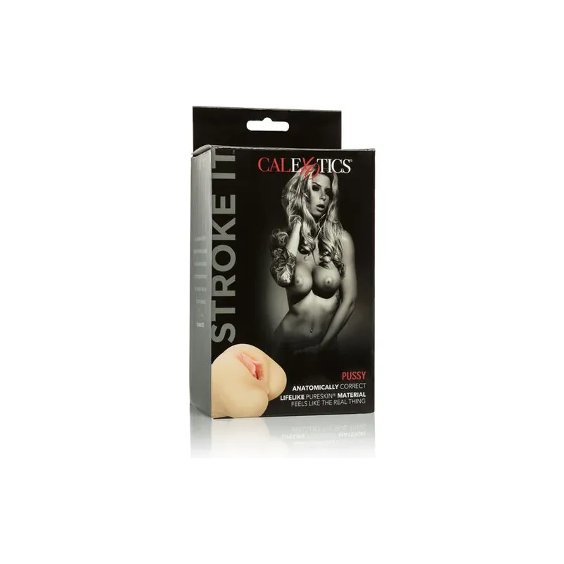 Masturbatore realistico CALEXOTICS in PureSkin color carne, texture anatomica e effetto aspirazione.