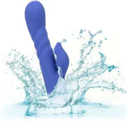 Vibrateur et stimulateur à succion LA LOVE bleu Calexotics avec mouvement va-et-vient et aspiration clitoridienne