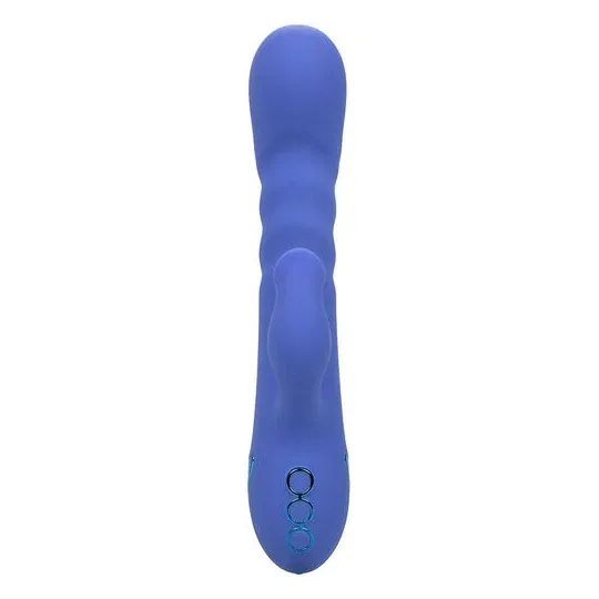 Vibratore e stimolatore a suzione LA LOVE blu Calexotics con movimento va-e-vieni e aspirazione per clitoride