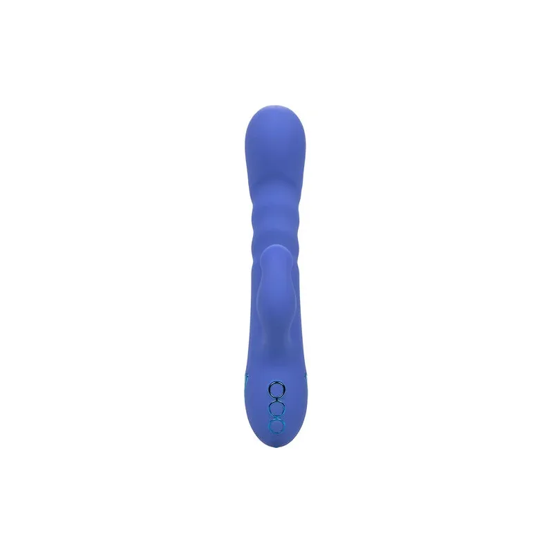 Vibratore e stimolatore a suzione LA LOVE blu Calexotics con movimento va-e-vieni e aspirazione per clitoride