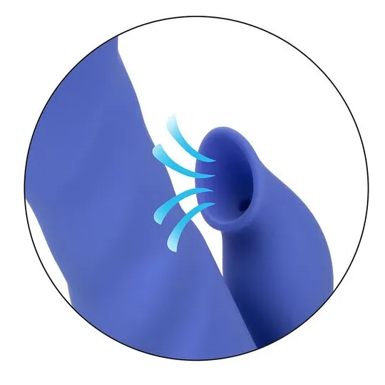 Vibratore e stimolatore a suzione LA LOVE blu Calexotics con movimento va-e-vieni e aspirazione per clitoride