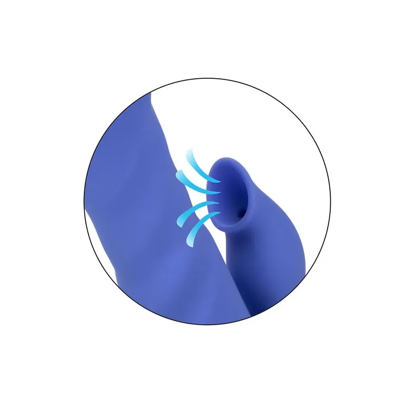 Vibratore e stimolatore a suzione LA LOVE blu Calexotics con movimento va-e-vieni e aspirazione per clitoride