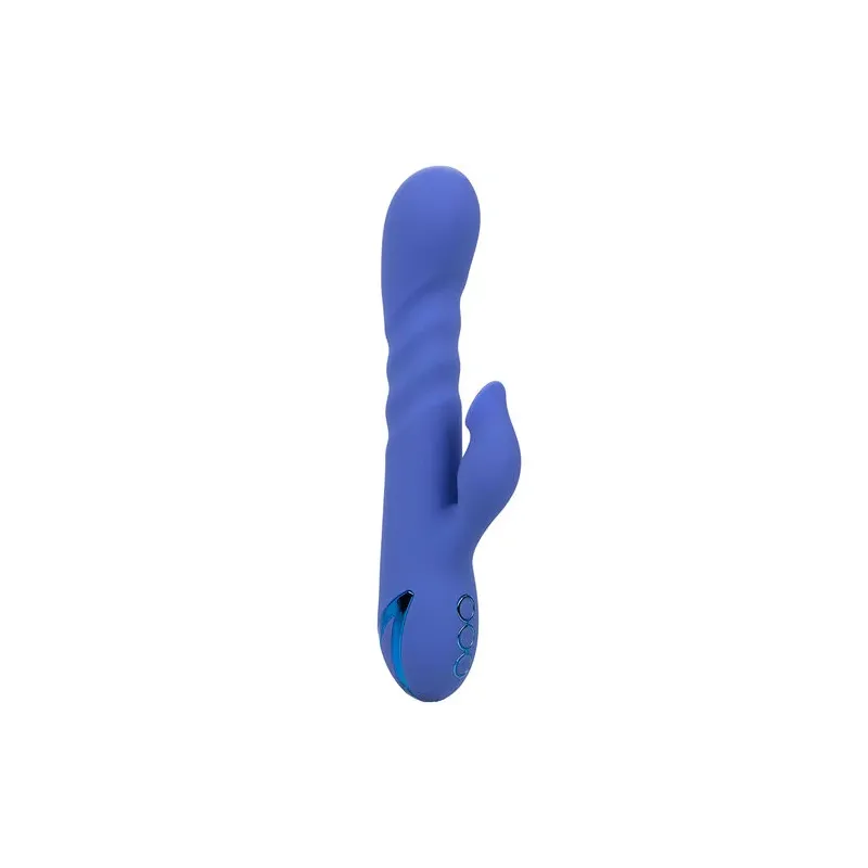 Vibratore e stimolatore a suzione LA LOVE blu Calexotics con movimento va-e-vieni e aspirazione per clitoride
