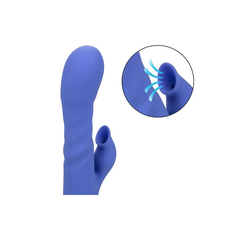 Vibratore e stimolatore a suzione LA LOVE blu Calexotics con movimento va-e-vieni e aspirazione per clitoride