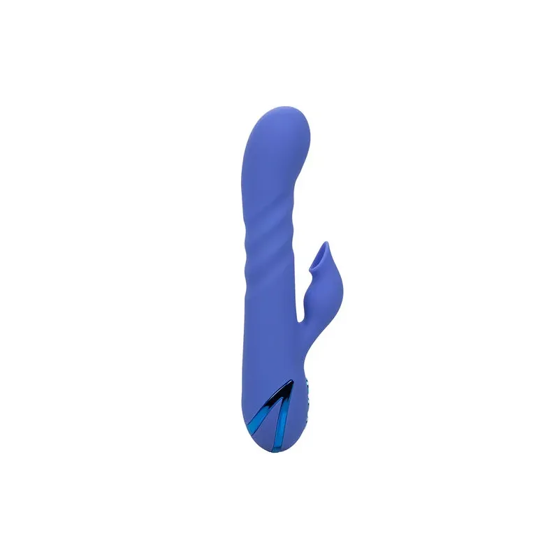 Vibratore e stimolatore a suzione LA LOVE blu Calexotics con movimento va-e-vieni e aspirazione per clitoride