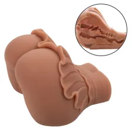 Masturbador doble entrada realista Calexotics color caramelo de Pure Skin 1.4 kg con succión para estimulación frontal y trasera