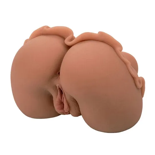 Masturbateur double entrée réaliste Calexotics couleur caramel en Pure Skin 1.4 kg pour stimulation avant et arrière